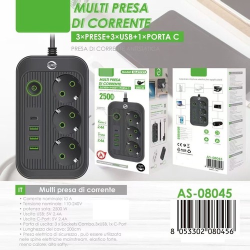 Ciabatta multipresa con usb - con,