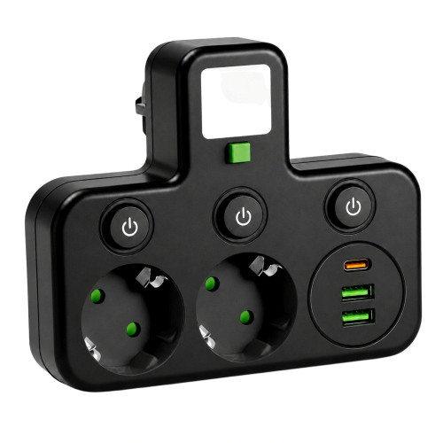 Schuko plug combo socket with - combo,